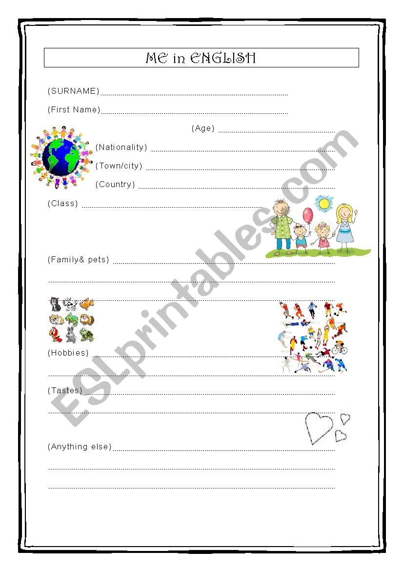 Get to know each other worksheet