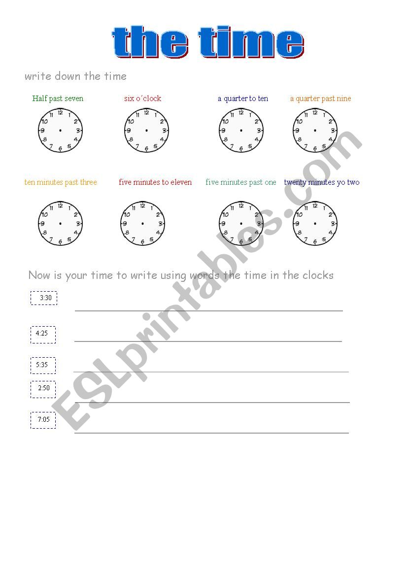 time worksheet