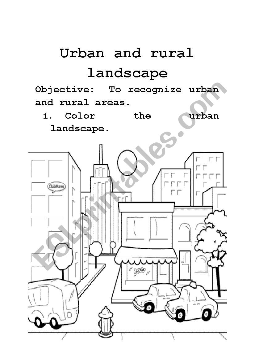 URBAN AND RURAL LANDSCAPE worksheet