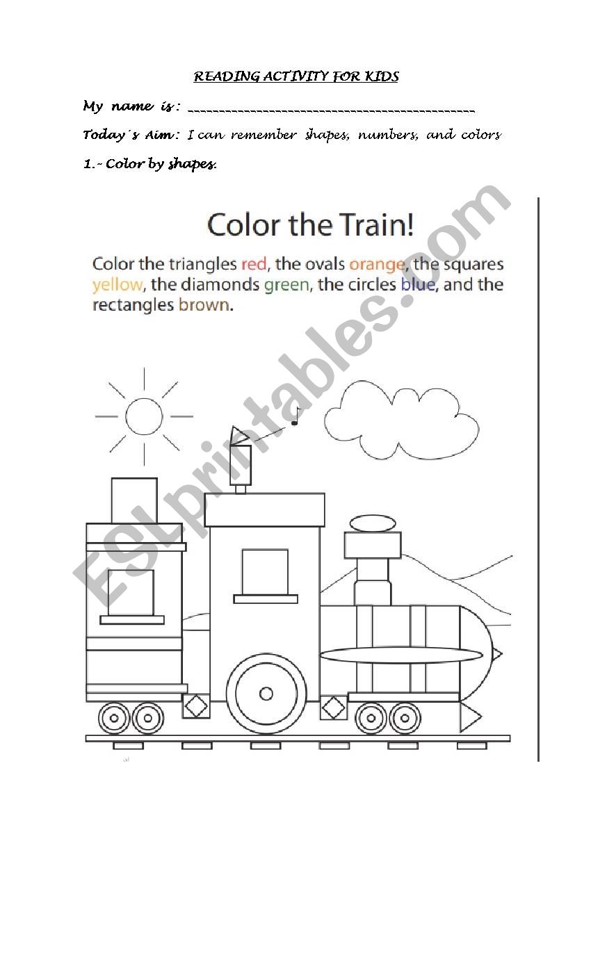 Reading and Coloring Activity worksheet