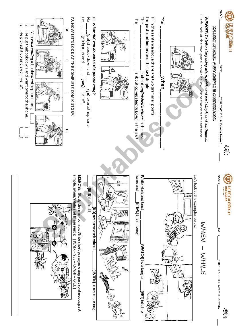 Past continuous worksheet worksheet