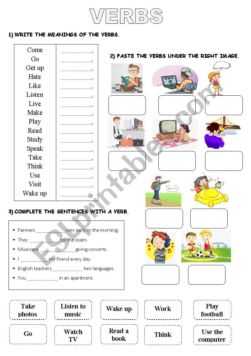 Verb To Be Present Simple Worksheet