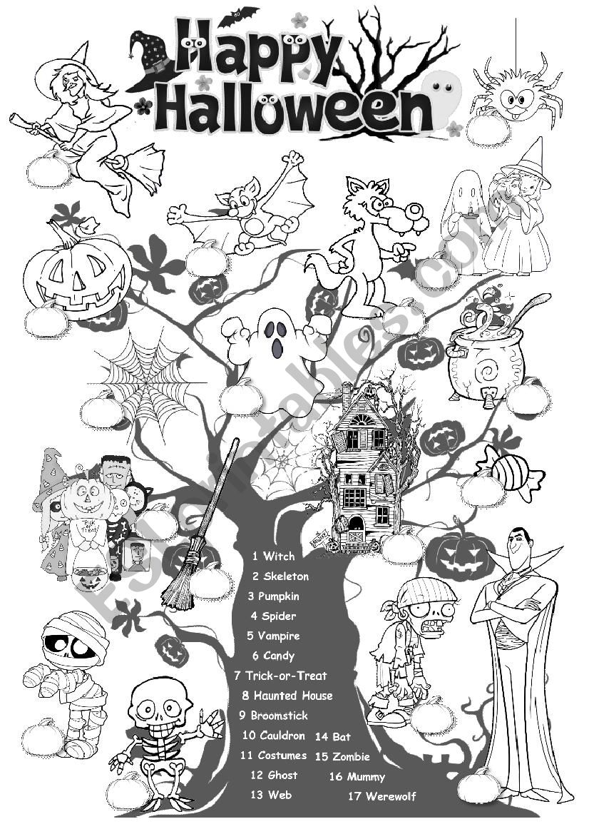 Halloween Vocabulary Worksheet