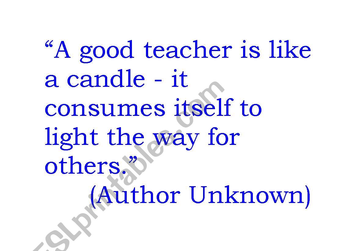 QUOTE ABOUT TEACHING 3 worksheet