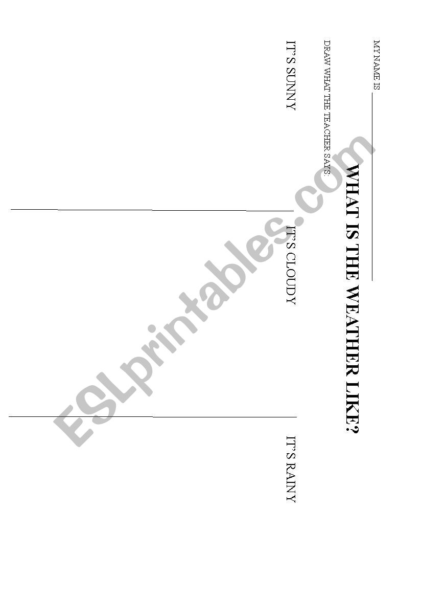 What is the weather like? worksheet