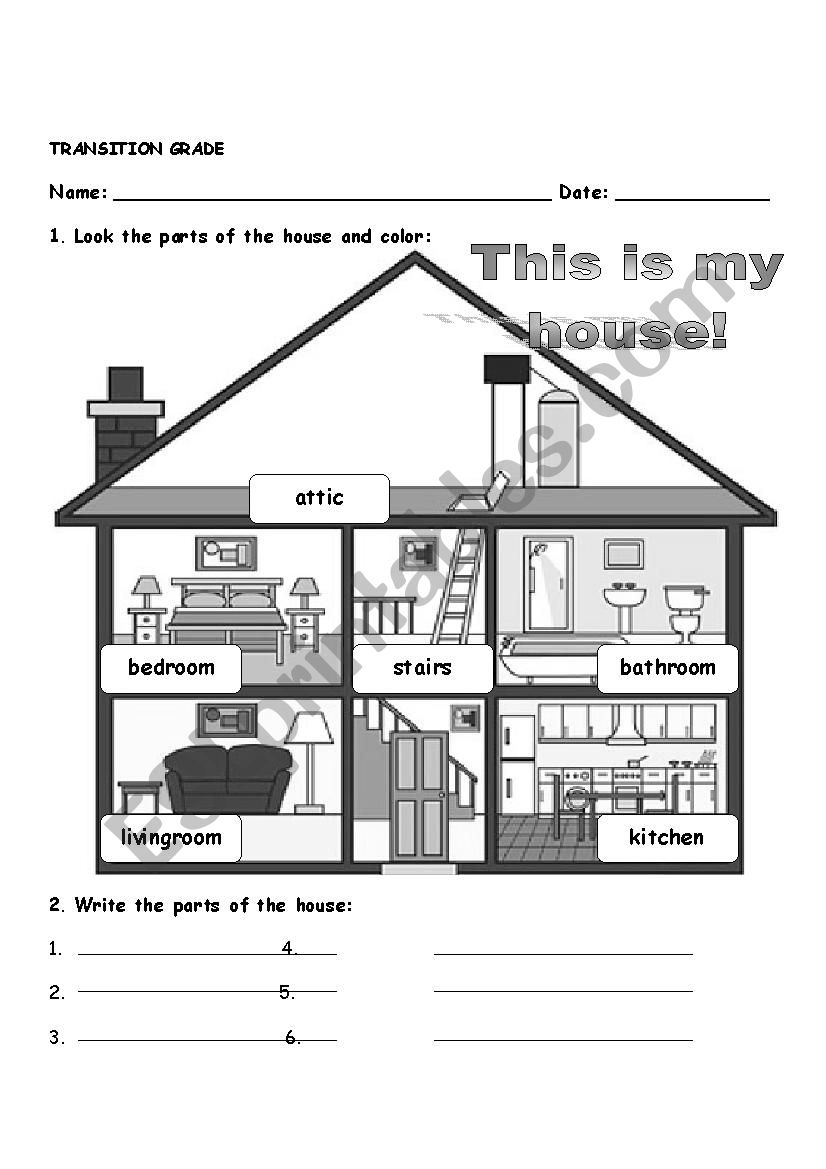 House Activities worksheet