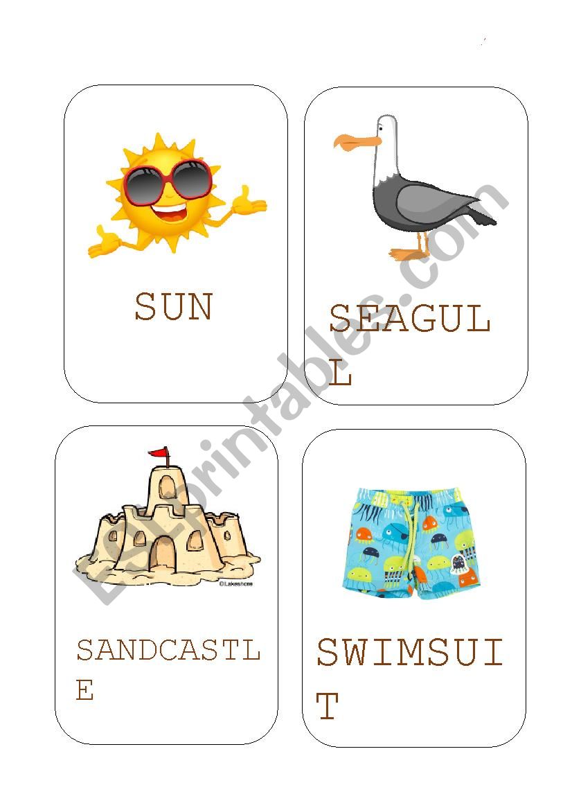 Flash-cards Summer  worksheet