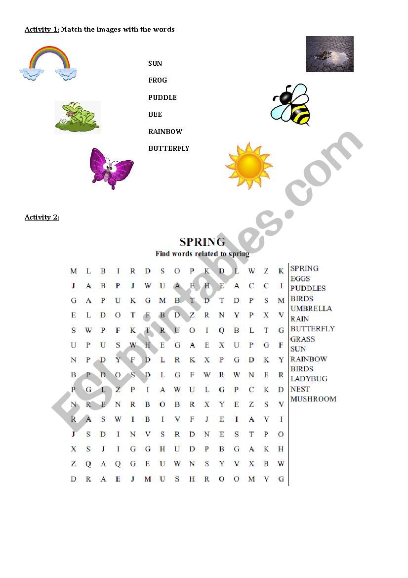 Spring worksheet