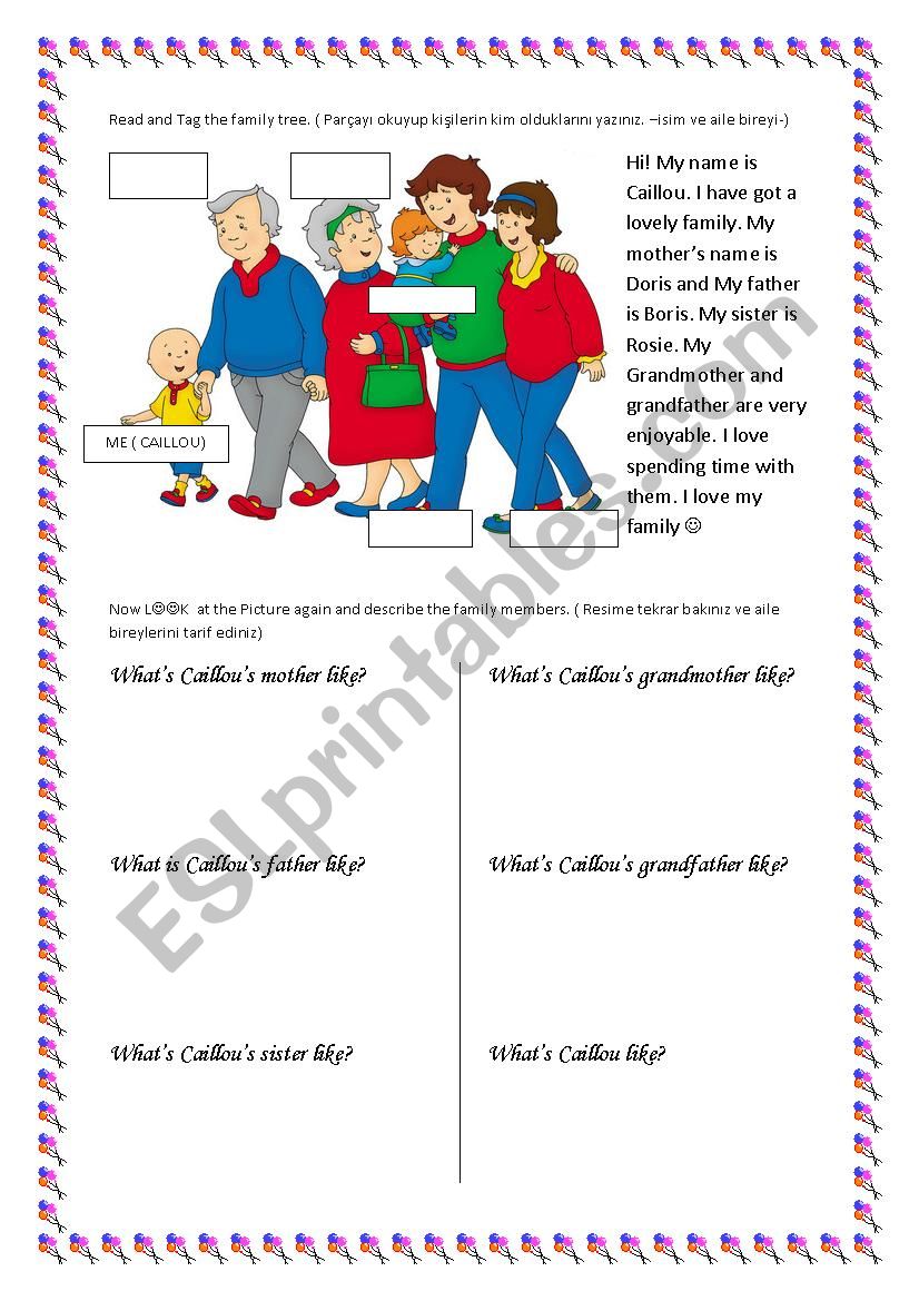 the family tree worksheet