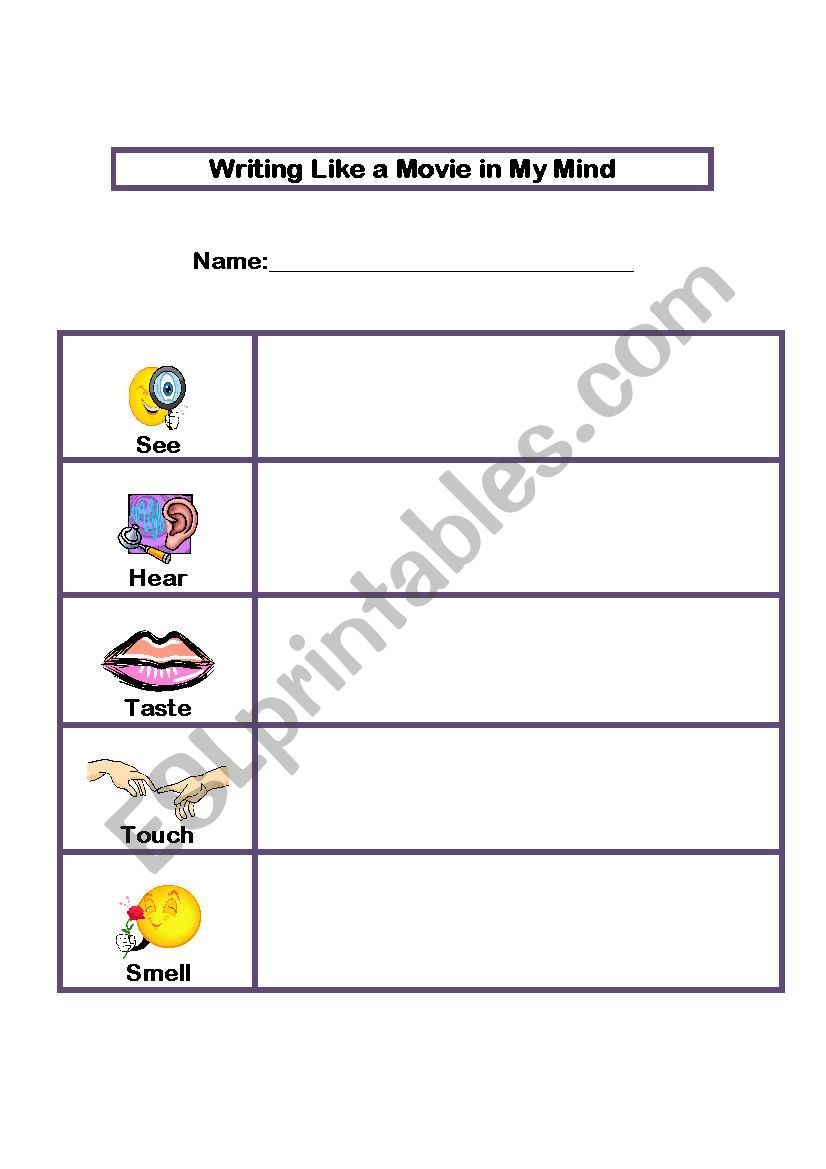 Five Senses Graphic Organizer 