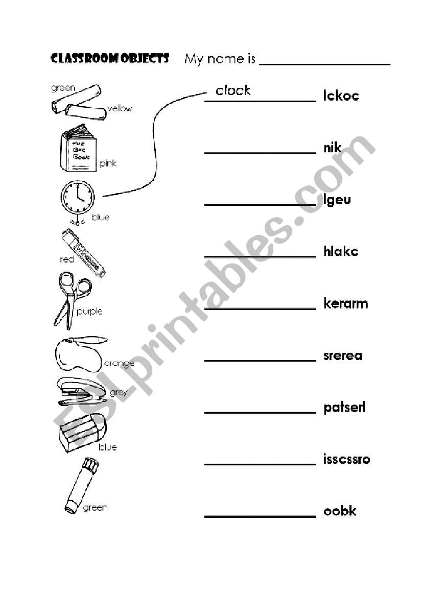 classroom worksheet