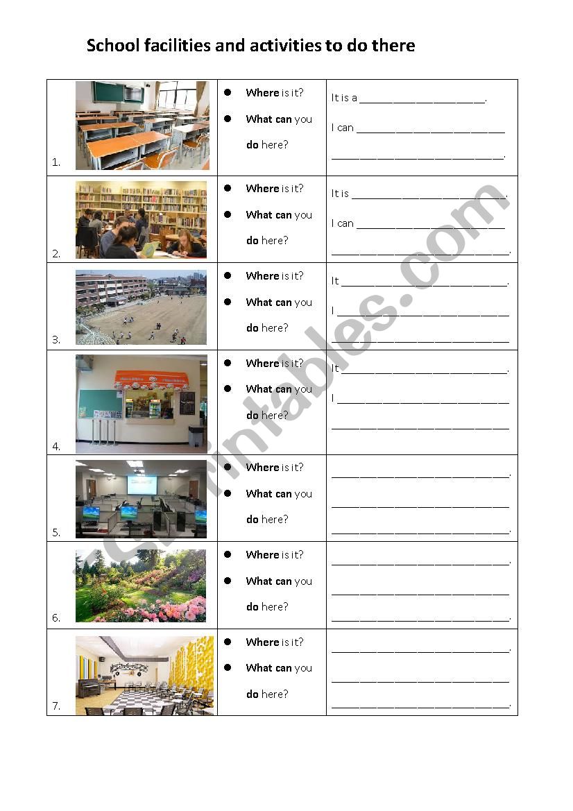 School facilities and activities to do