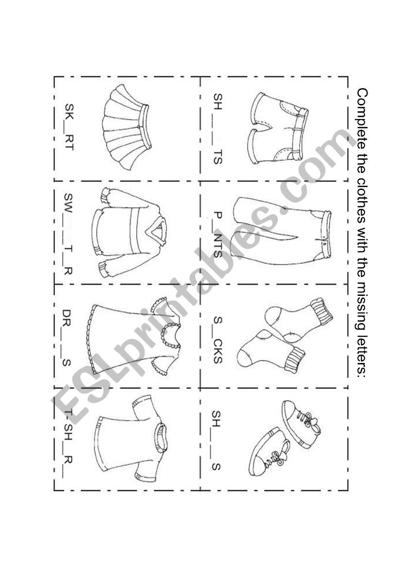 Clothes worksheet