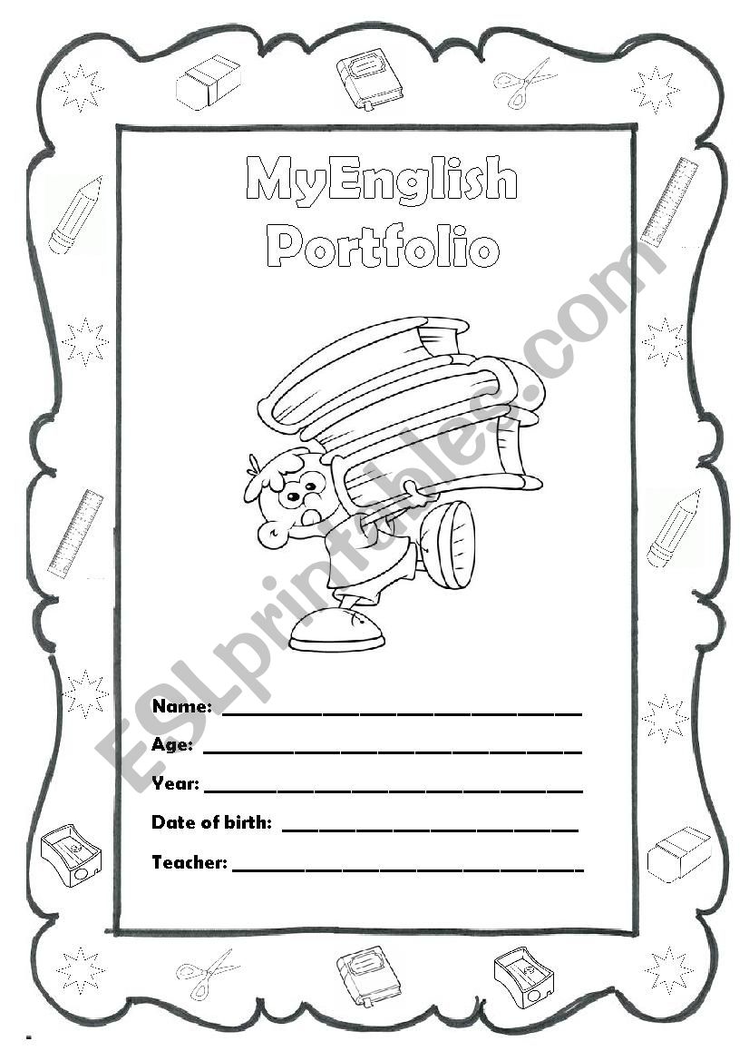 Portfolio cover worksheet