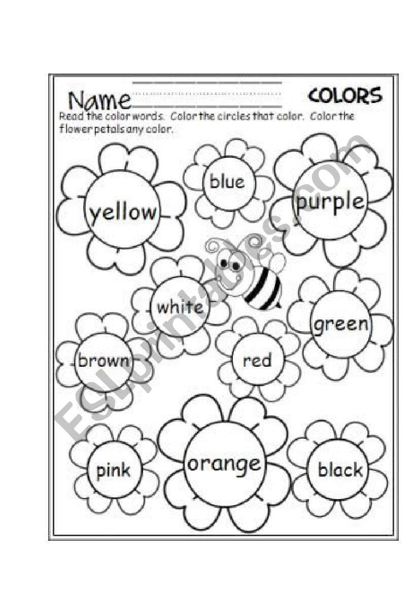 Colours worksheet
