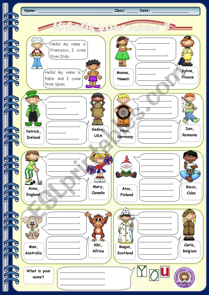 What is your name? worksheet