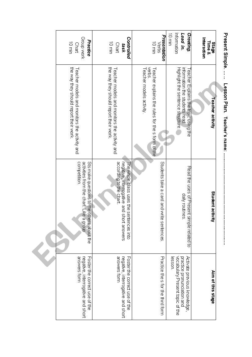 Present Simple activity worksheet