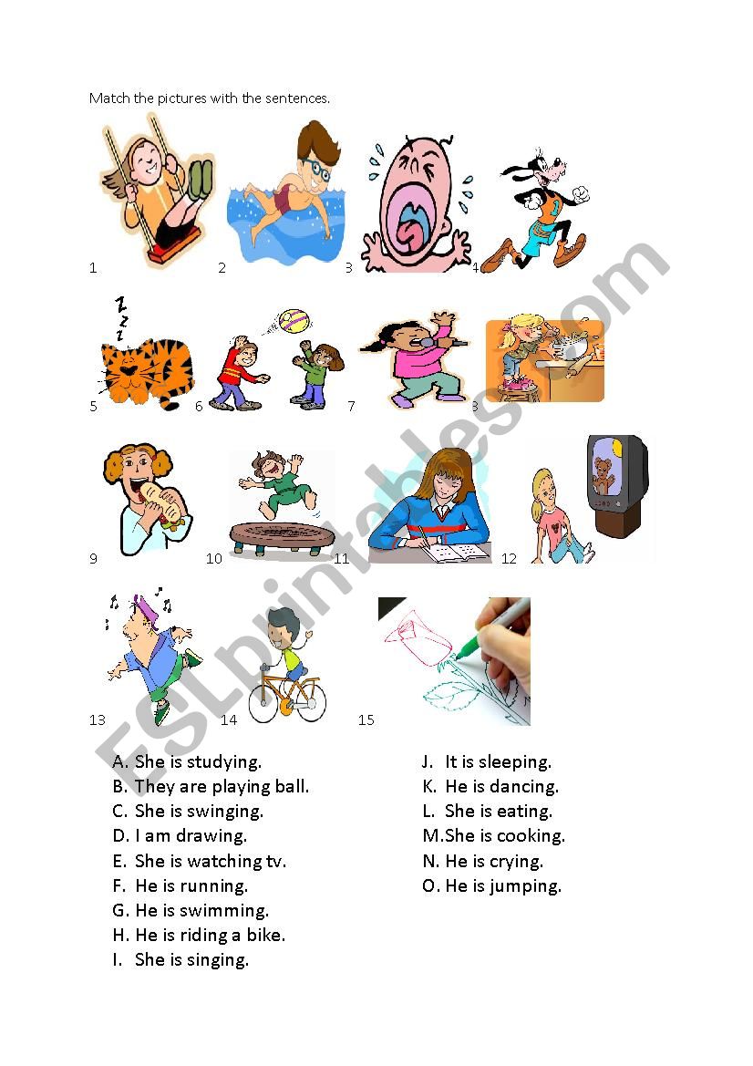 present continuous tense worksheet