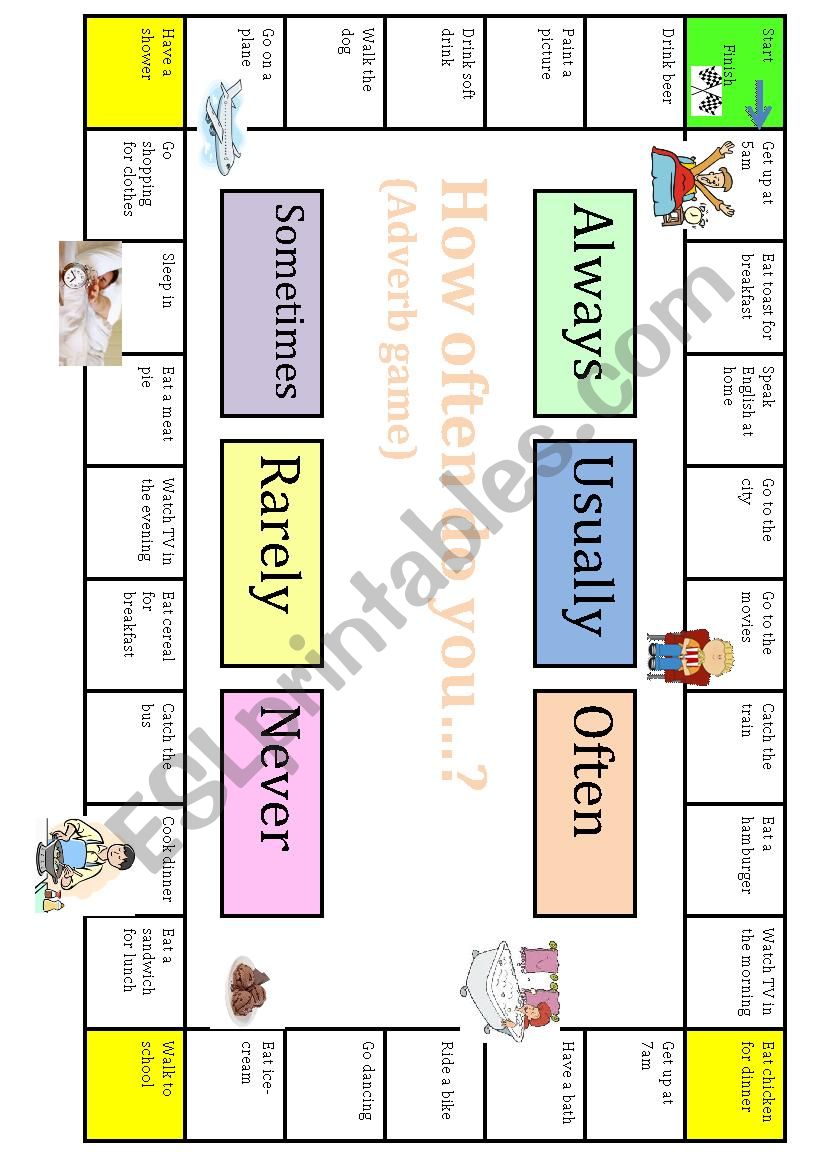 Adverbs of Frequency Board game 