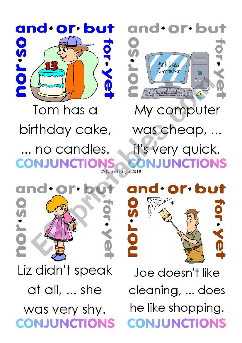 Coordinating Conjunctions Flash Cards 17-24