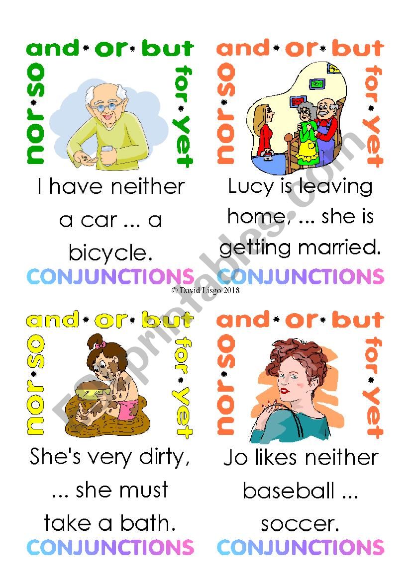 Coordinating Conjunctions Flash Cards 33 48