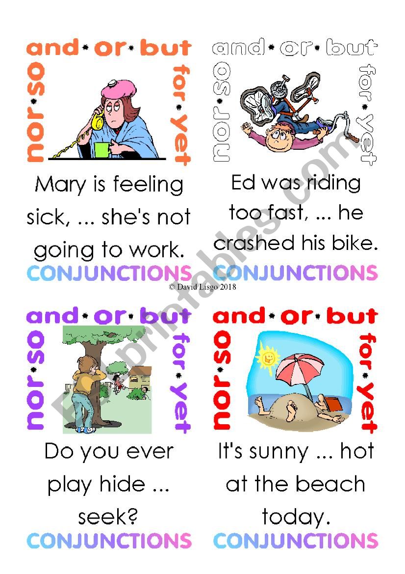 Coordinating Conjunctions Flash Cards 49-64