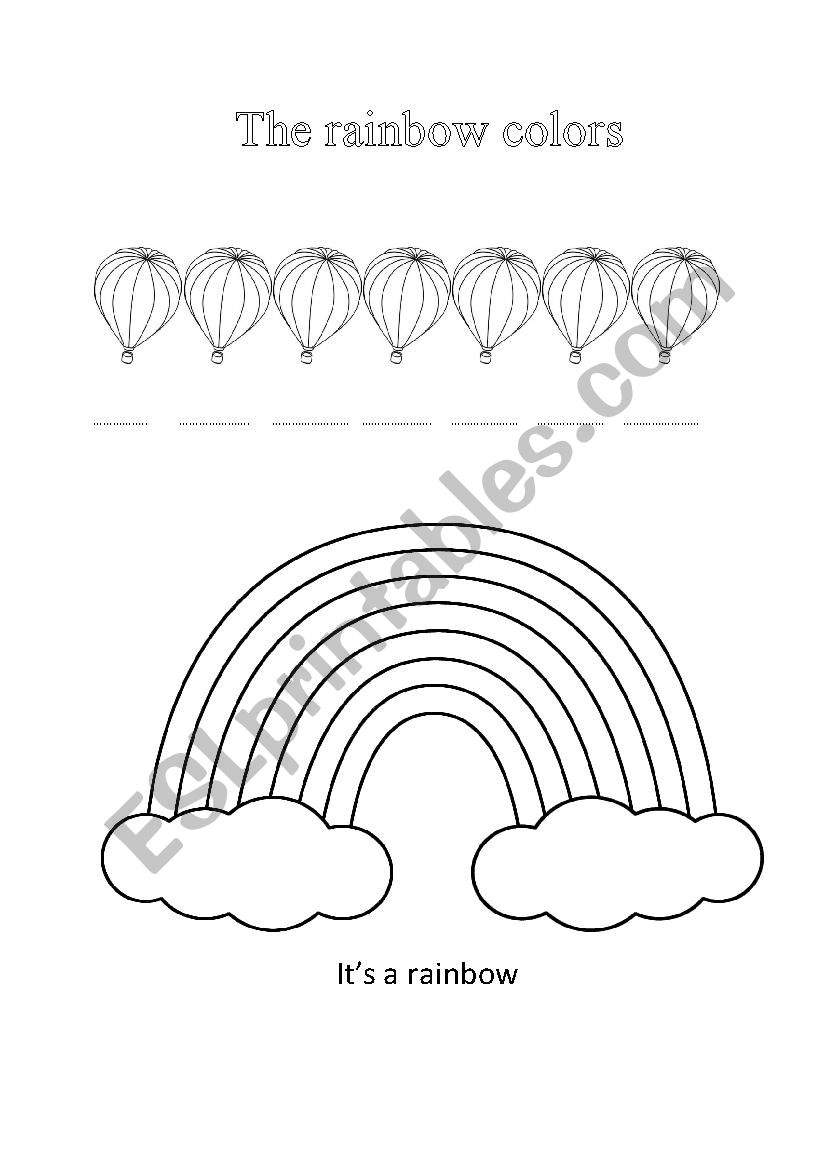 rainbow colors worksheet