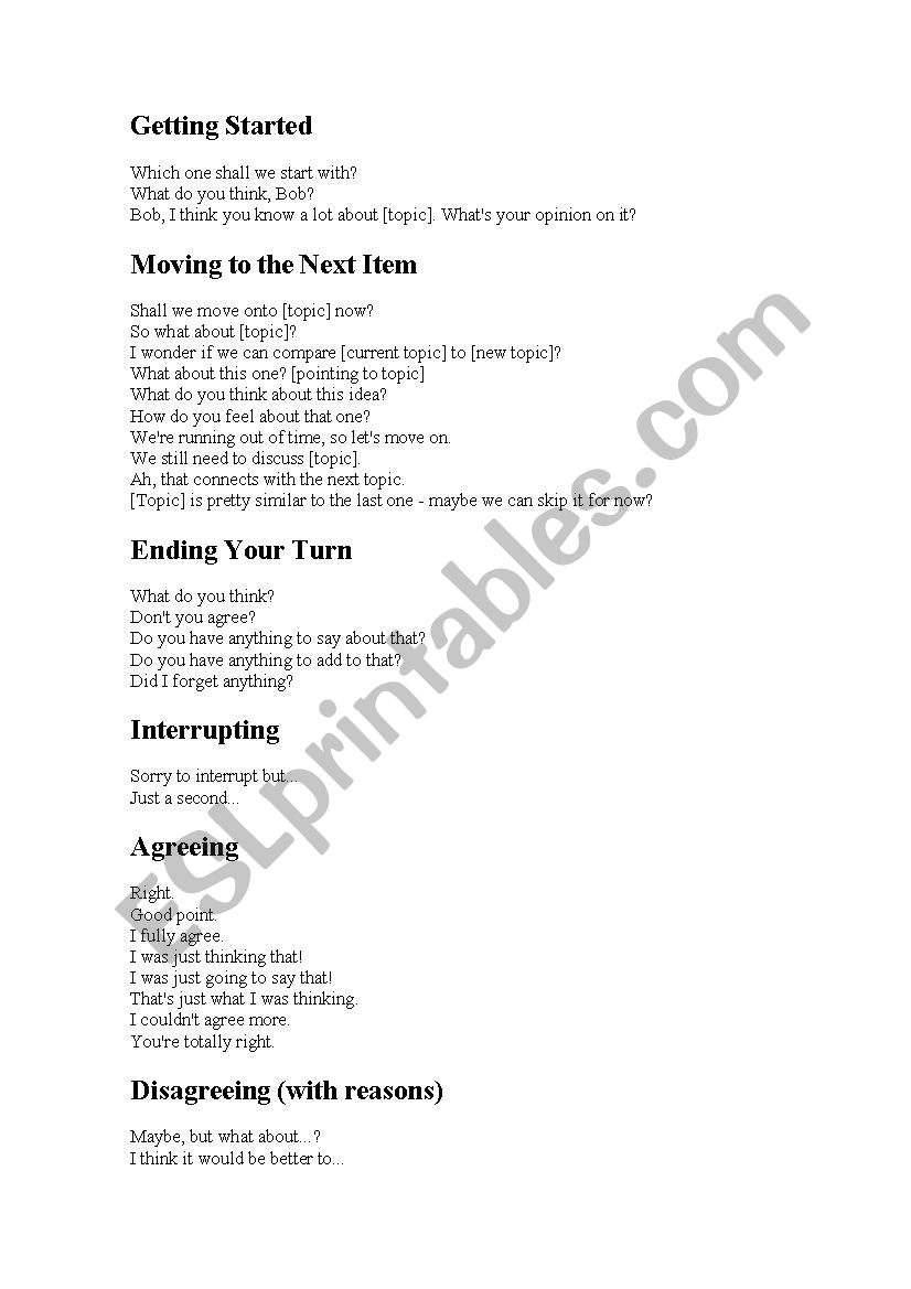 Dialogues worksheet