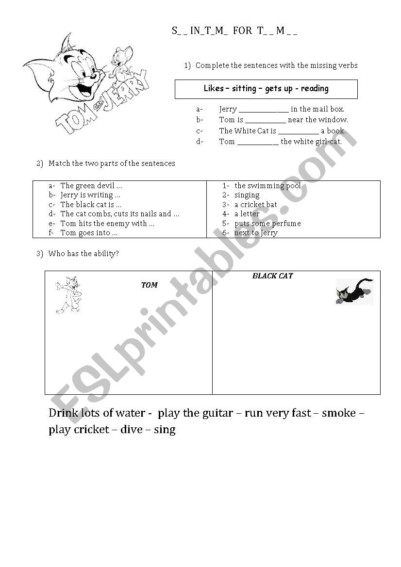 Springtime for Thomas worksheet