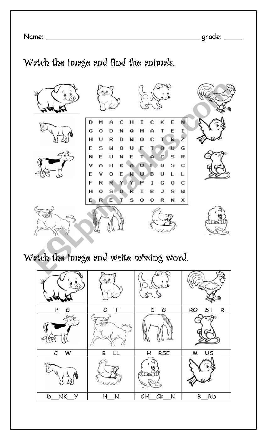 animals farm worksheet