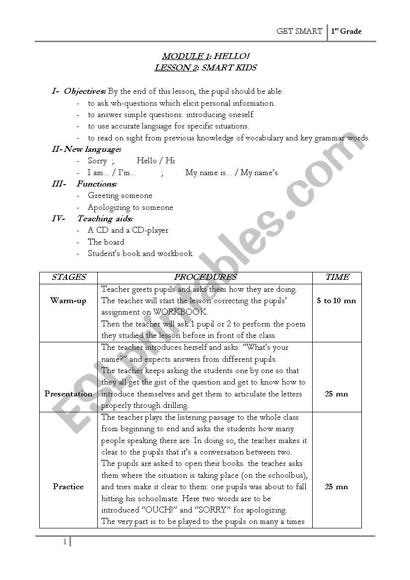 Get smart worksheet