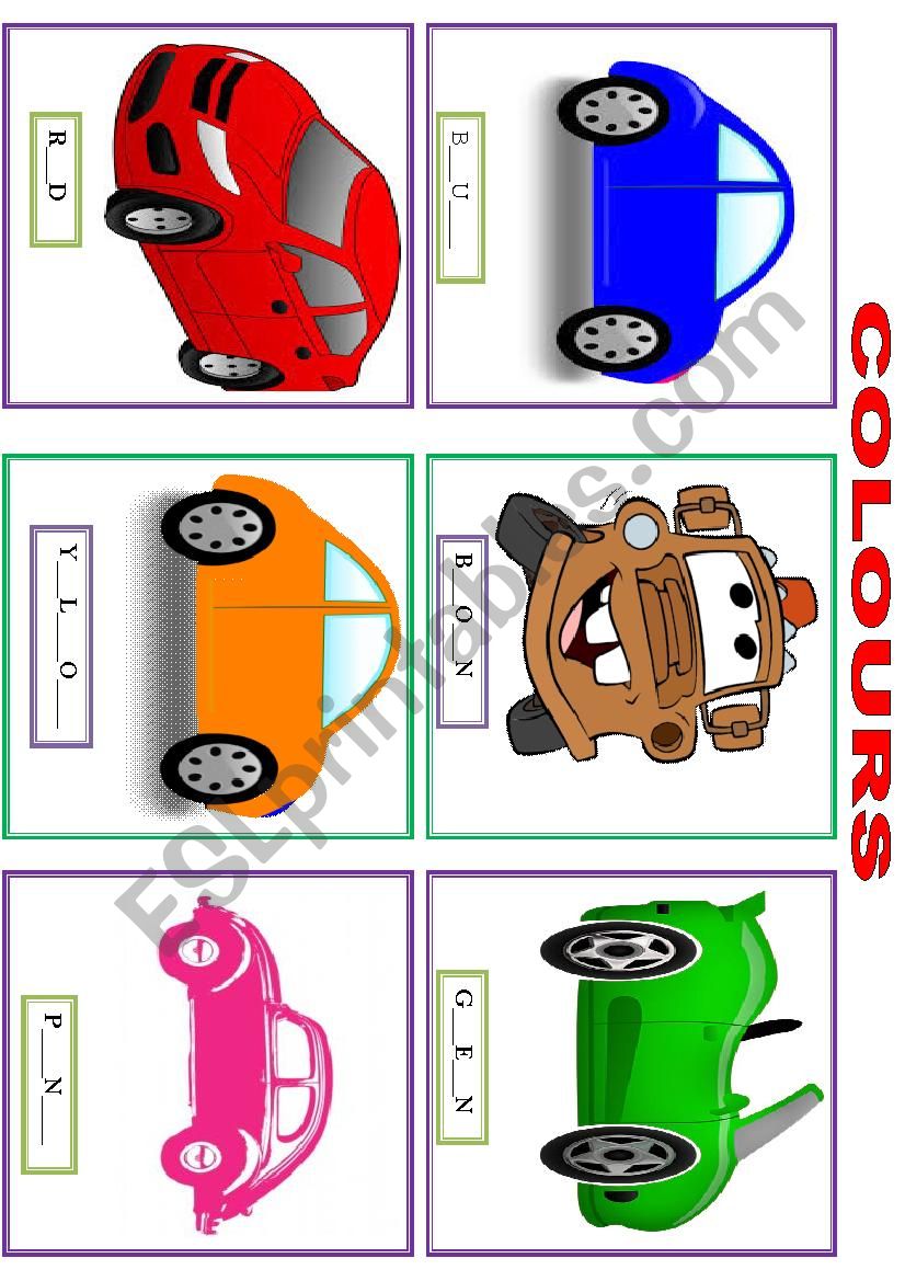 COLOURS - FLASHCARS worksheet