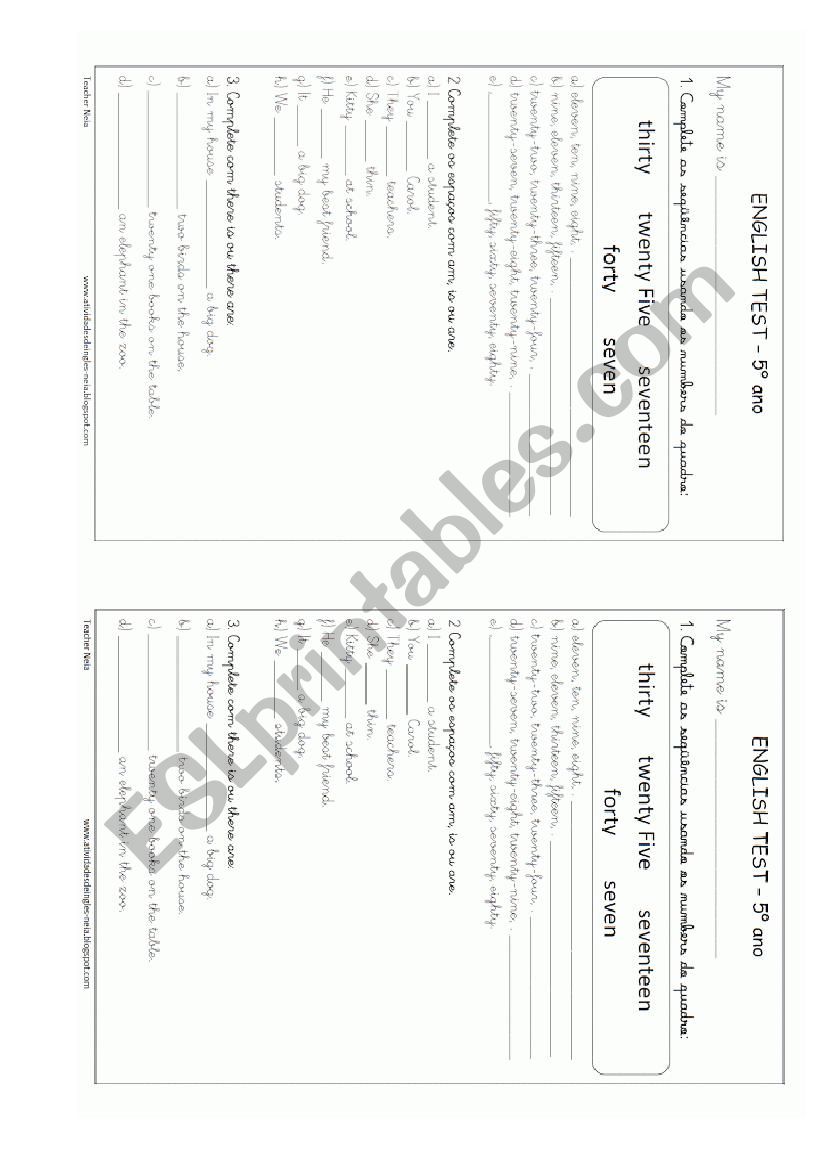 Numbers and there to be worksheet