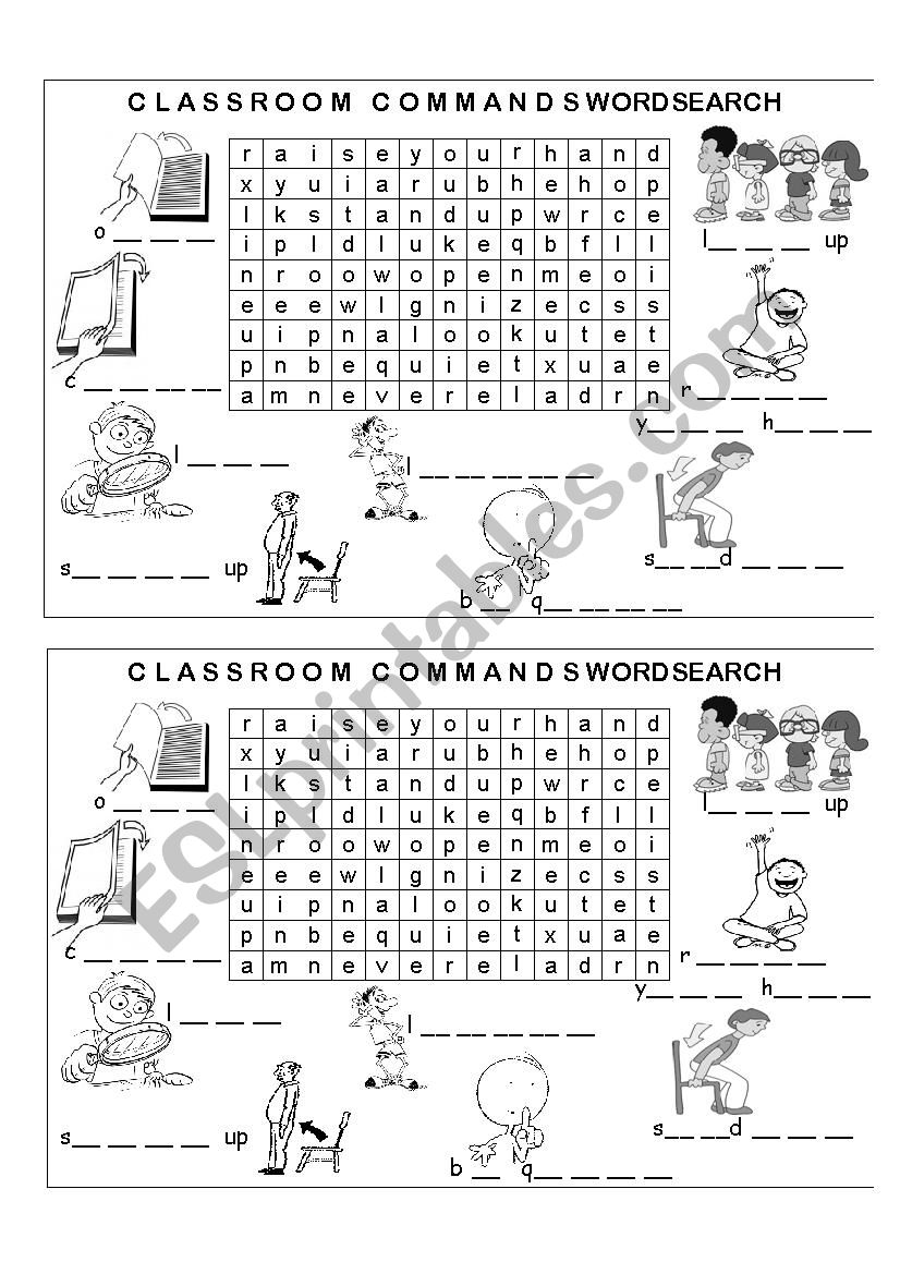 CLASSROOM COMMANDS worksheet
