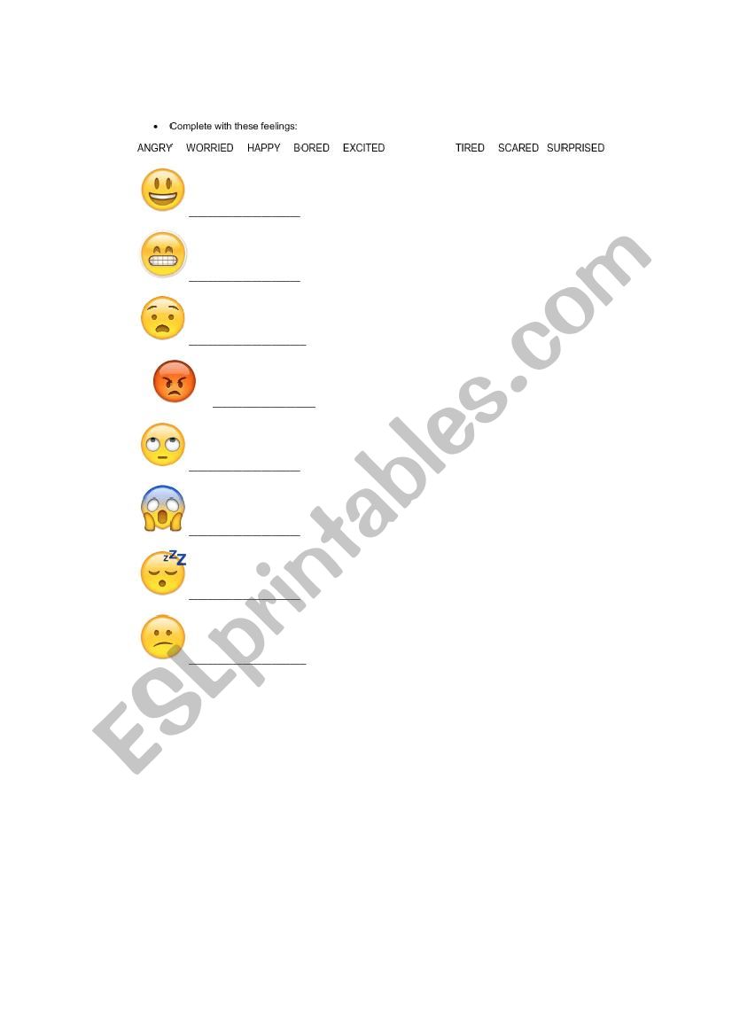 Feelings  worksheet