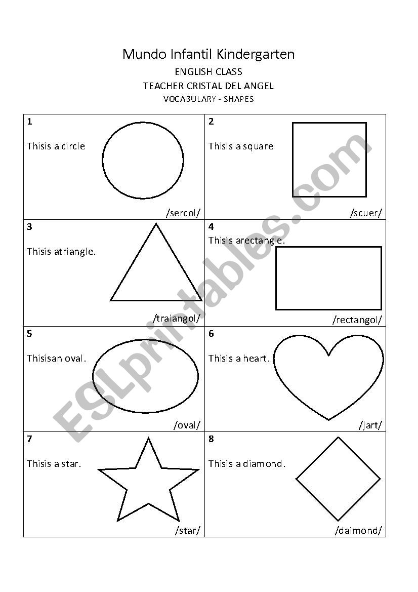 Shapes worksheet