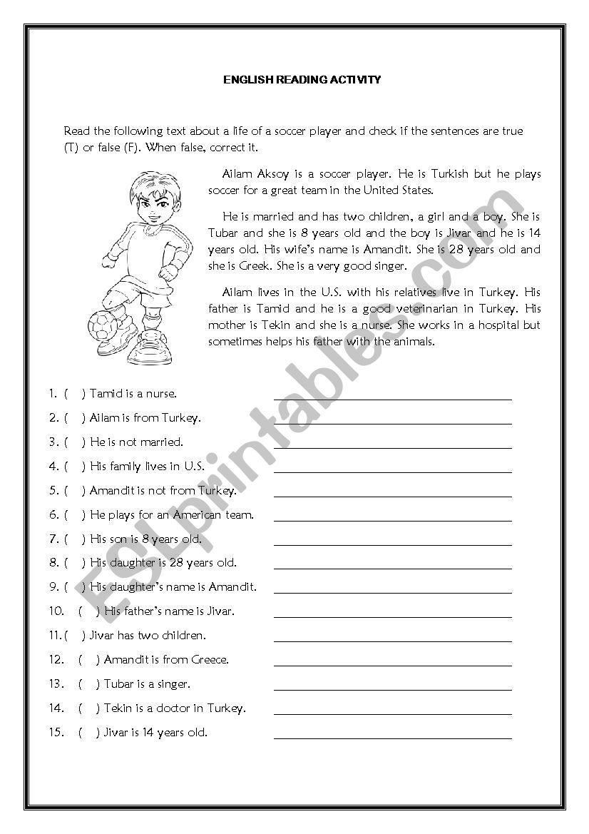 REading worksheet