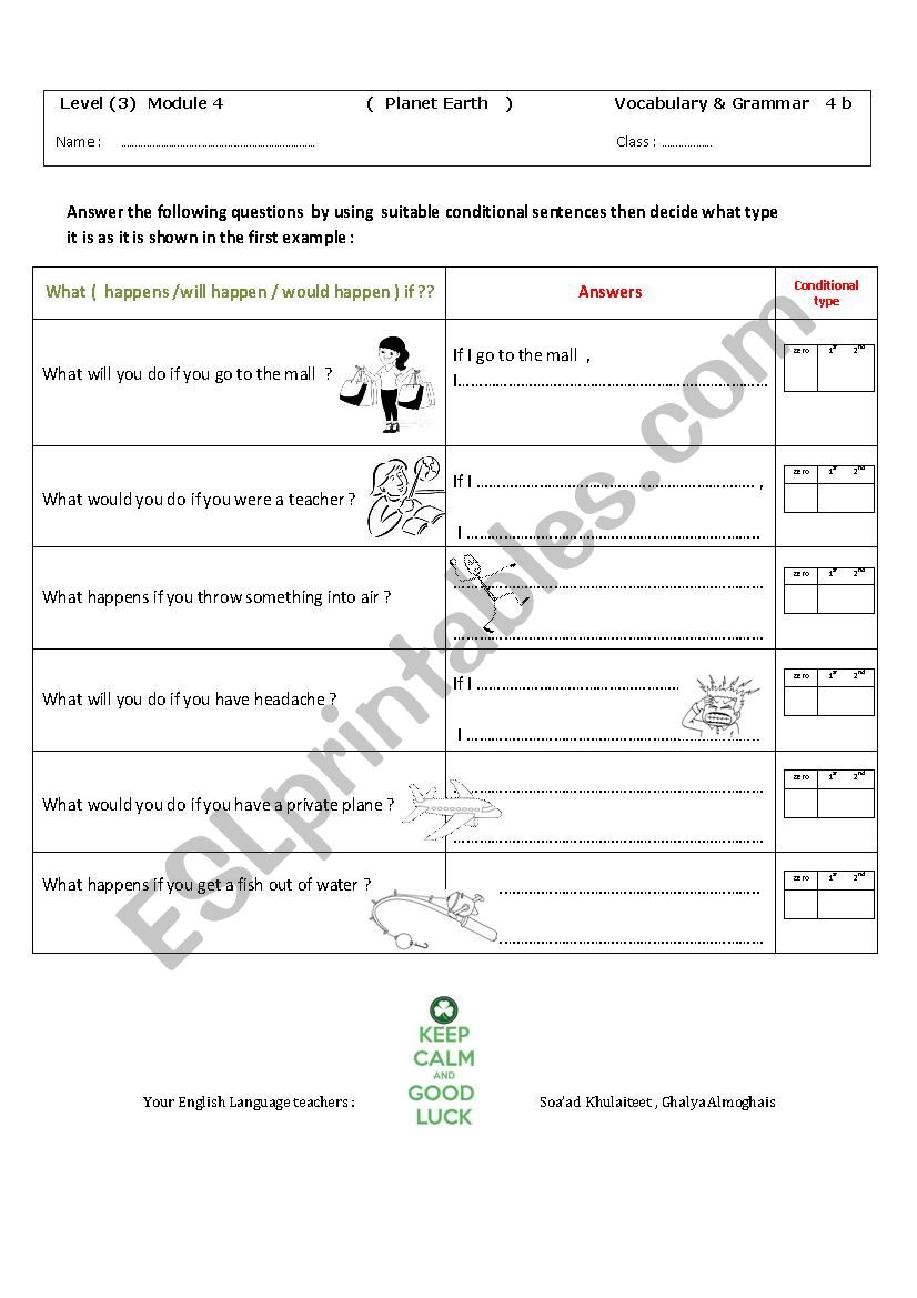 conditional sentences worksheet