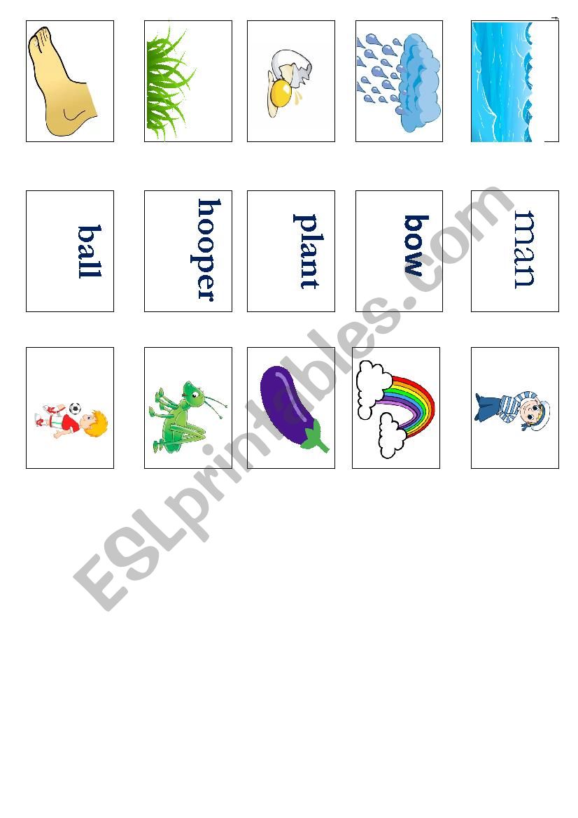 Compound nouns. Game. Part 1 worksheet