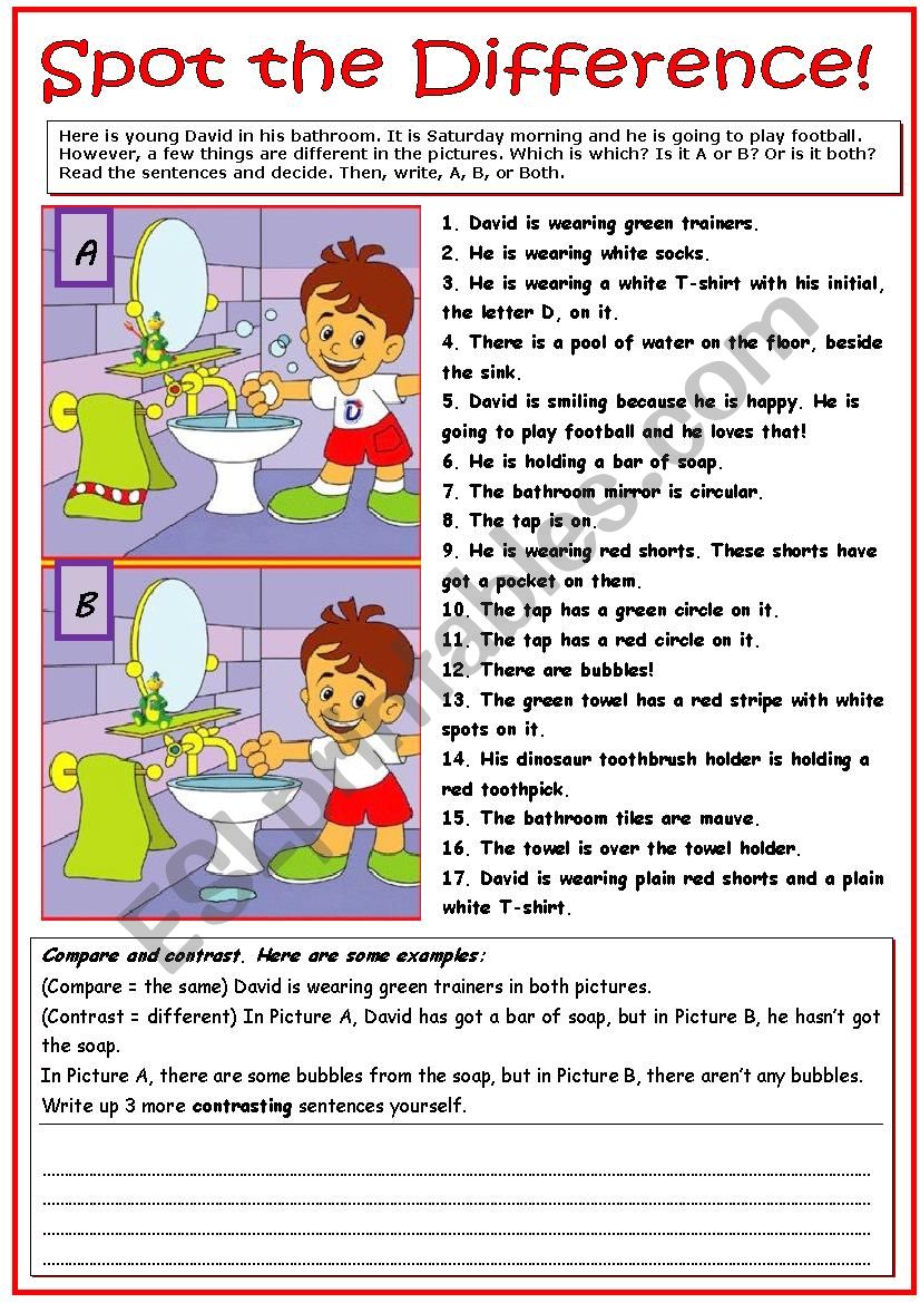 Spot the Difference worksheet