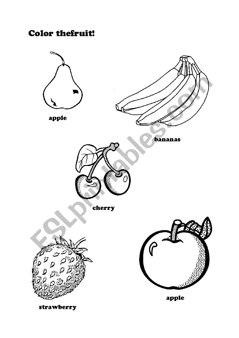 Color the fruit worksheet