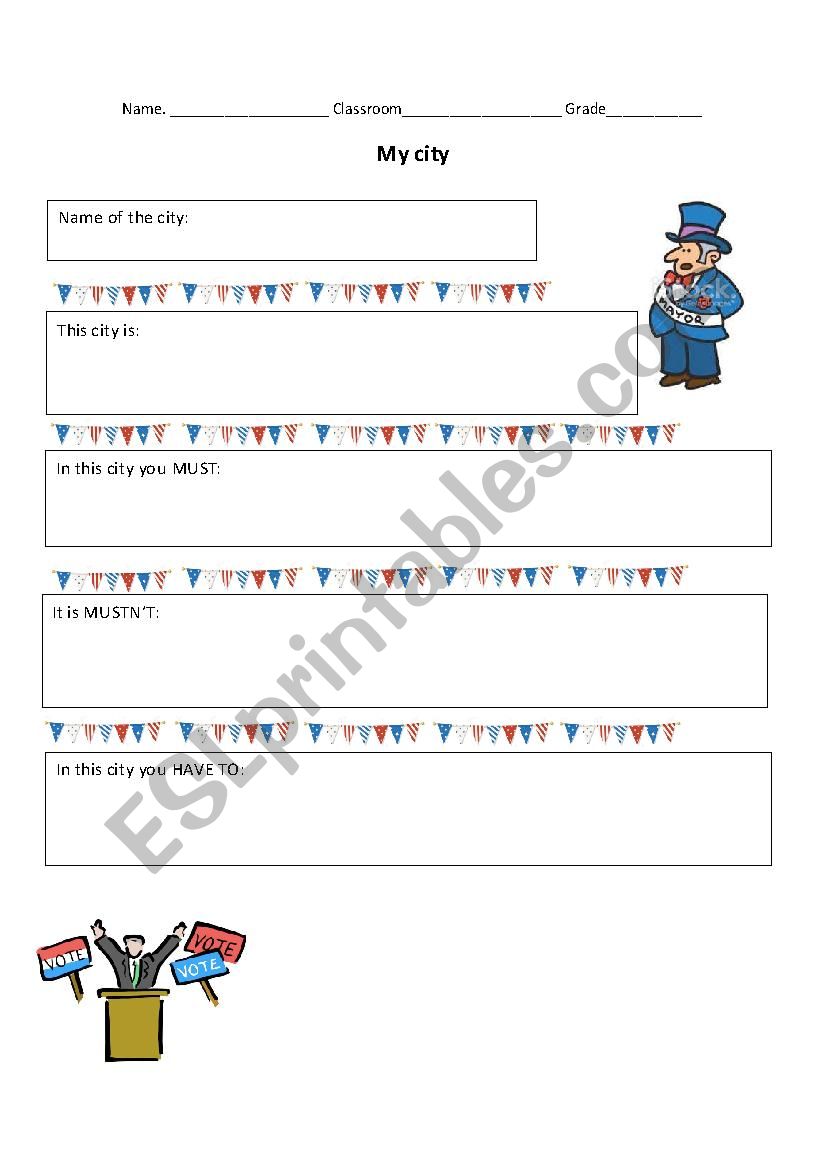 City Major Conditions worksheet