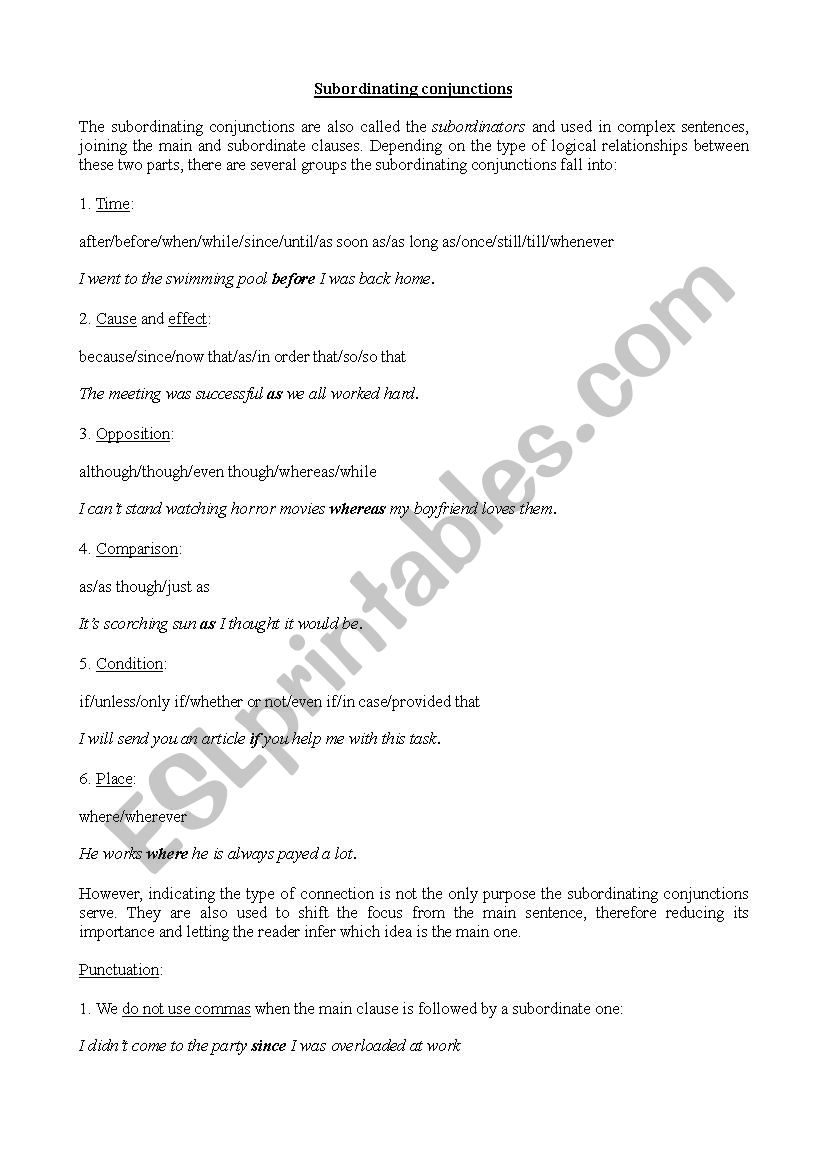 subordinating-conjunctions-esl-worksheet-by-silverthorn3