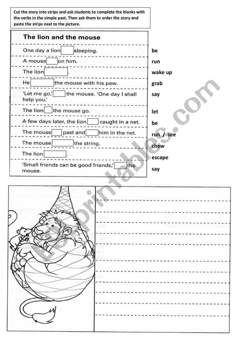 THE LION AND THE MOUSE worksheet