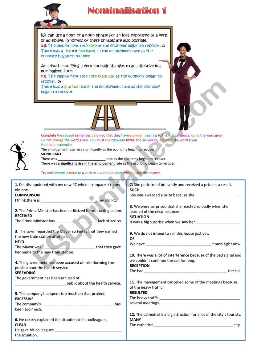 Nominalisation 1 worksheet