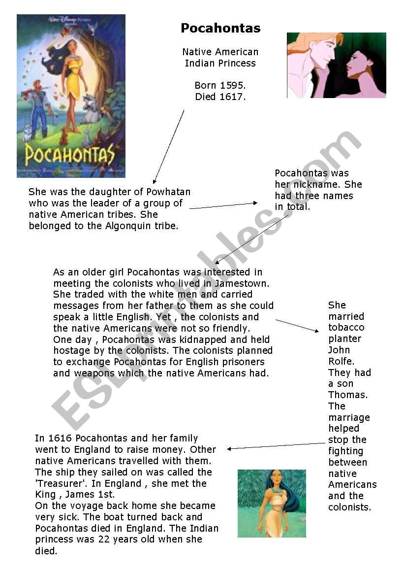 pocahontas worksheet