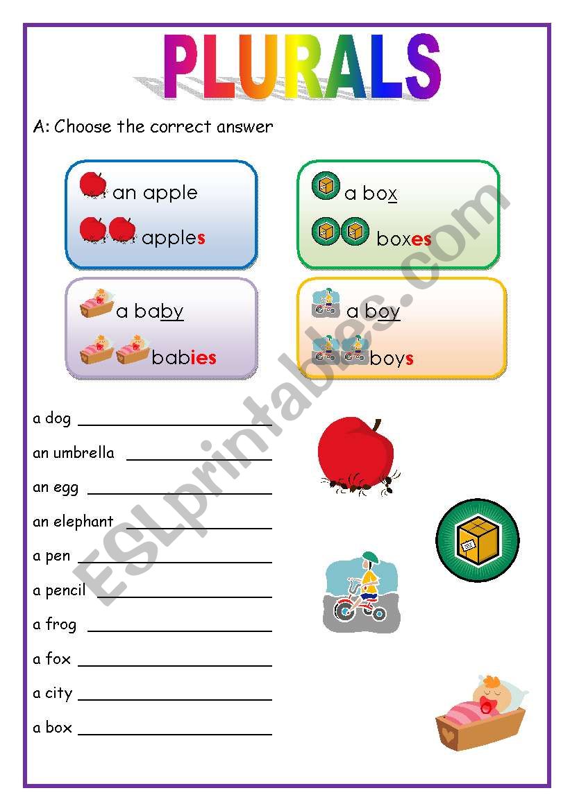 PLURALS -regular (English for beginners)