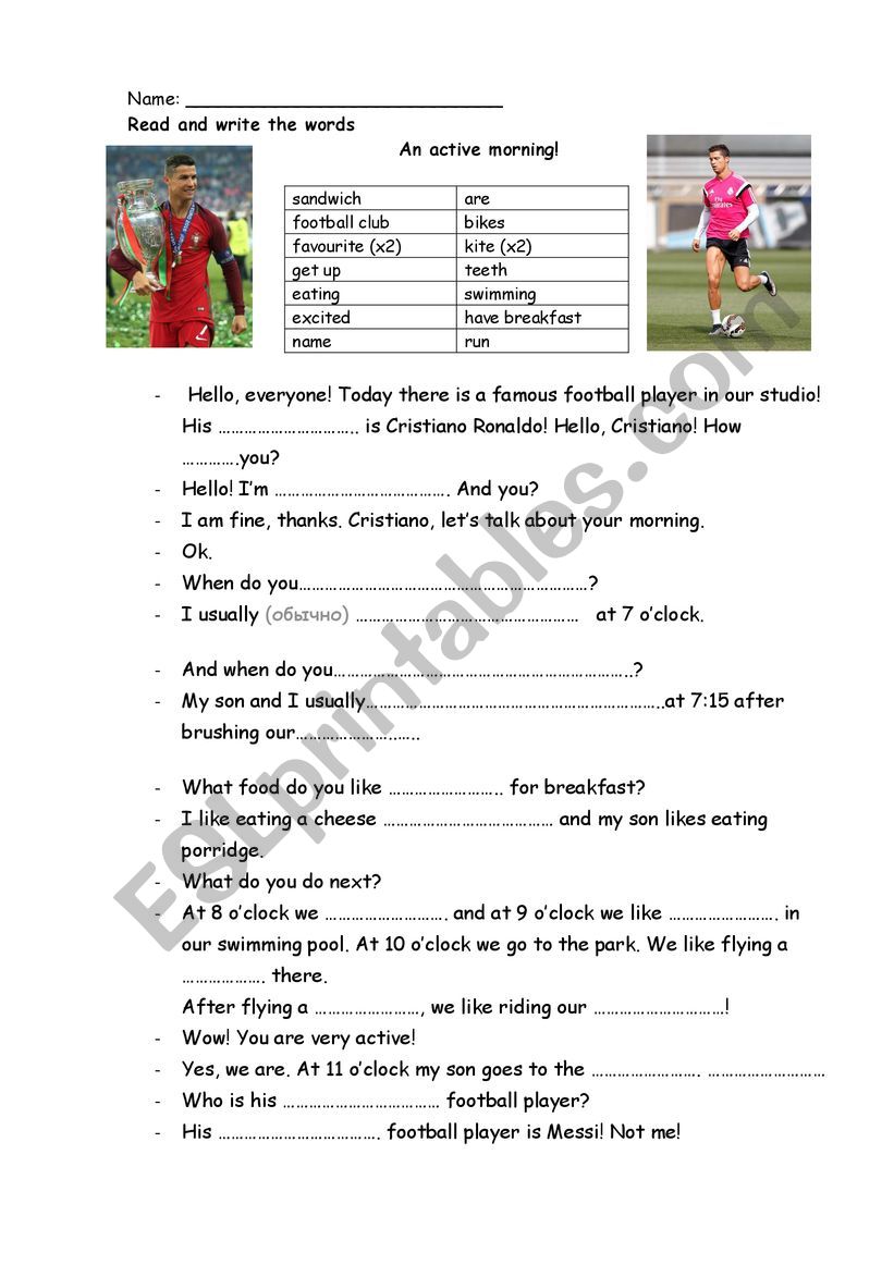 Ronaldo worksheet