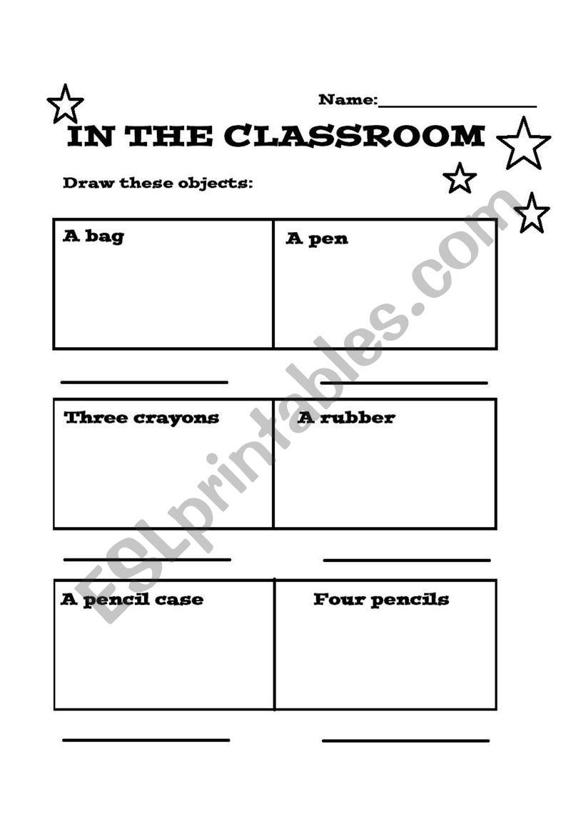 Classroom objects! worksheet