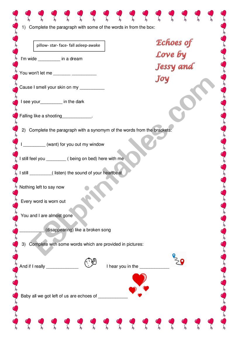 Song: Echoes of Love worksheet